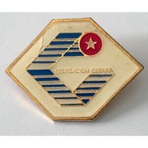 Vintage Cuban Delegation Delegacion Cubana Lapel Enamel Pin